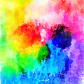 Watercolor Rainbow Skull by Vart.